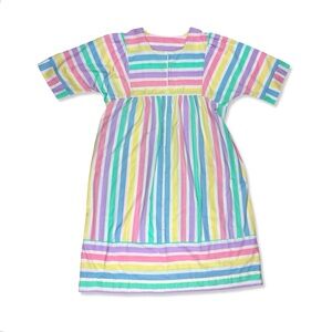 Yakko Vintage Pastel Rainbow House Dress / Muumuu